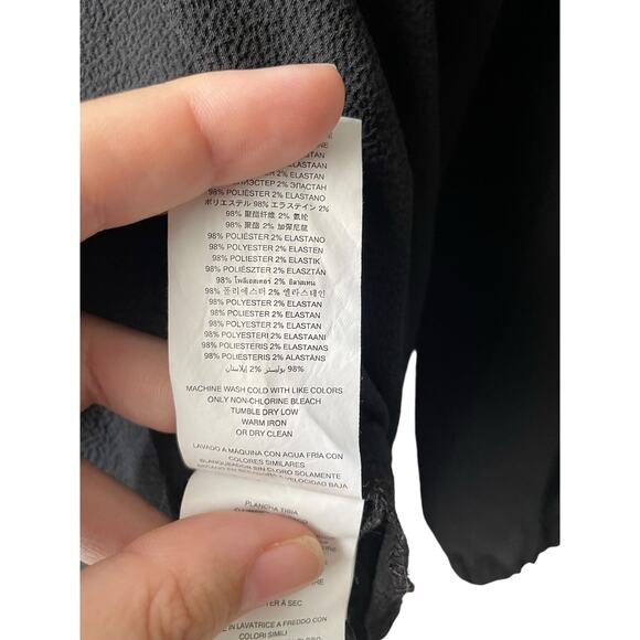 Michael Kors Top Blouse Sz 2X Off the Shoulder Neckline Long Sleeve Flowy Black - Picture 4 of 6